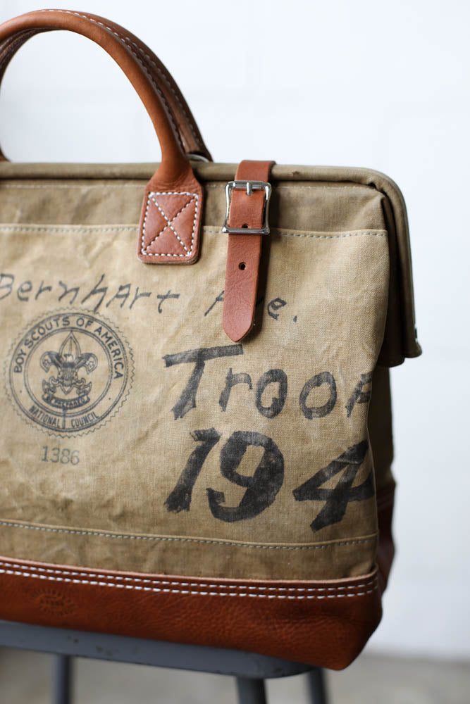1950's era Salvaged Canvas Carryall