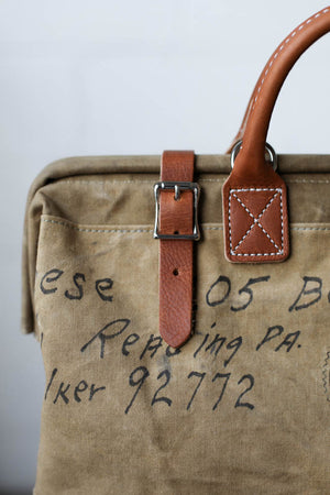 1950's era Salvaged Canvas Carryall
