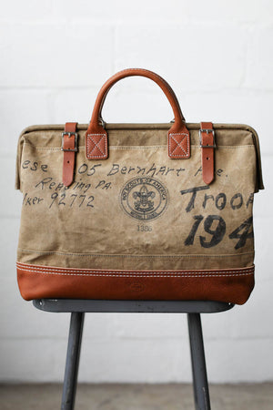 1950's era Salvaged Canvas Carryall