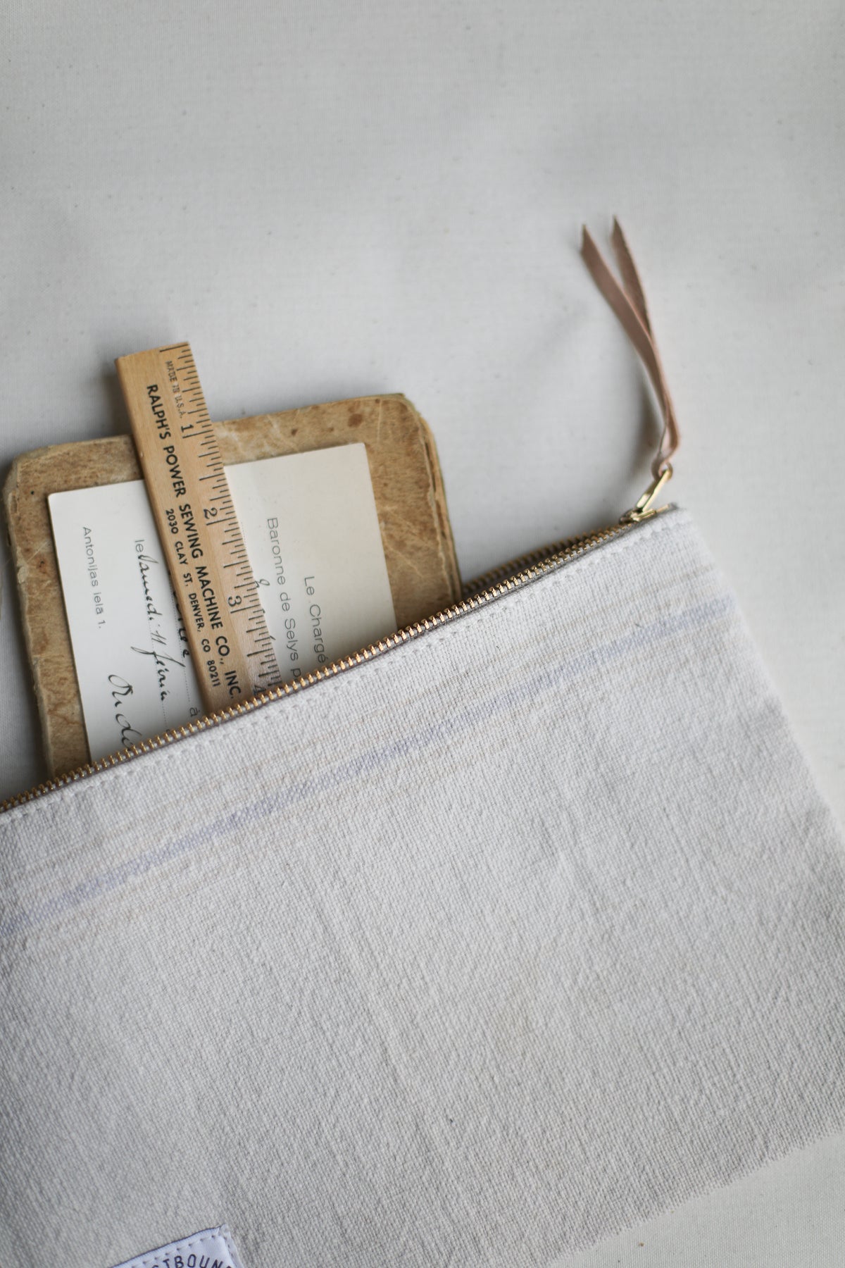 1950's era Salvaged Feedsack Utility Pouch