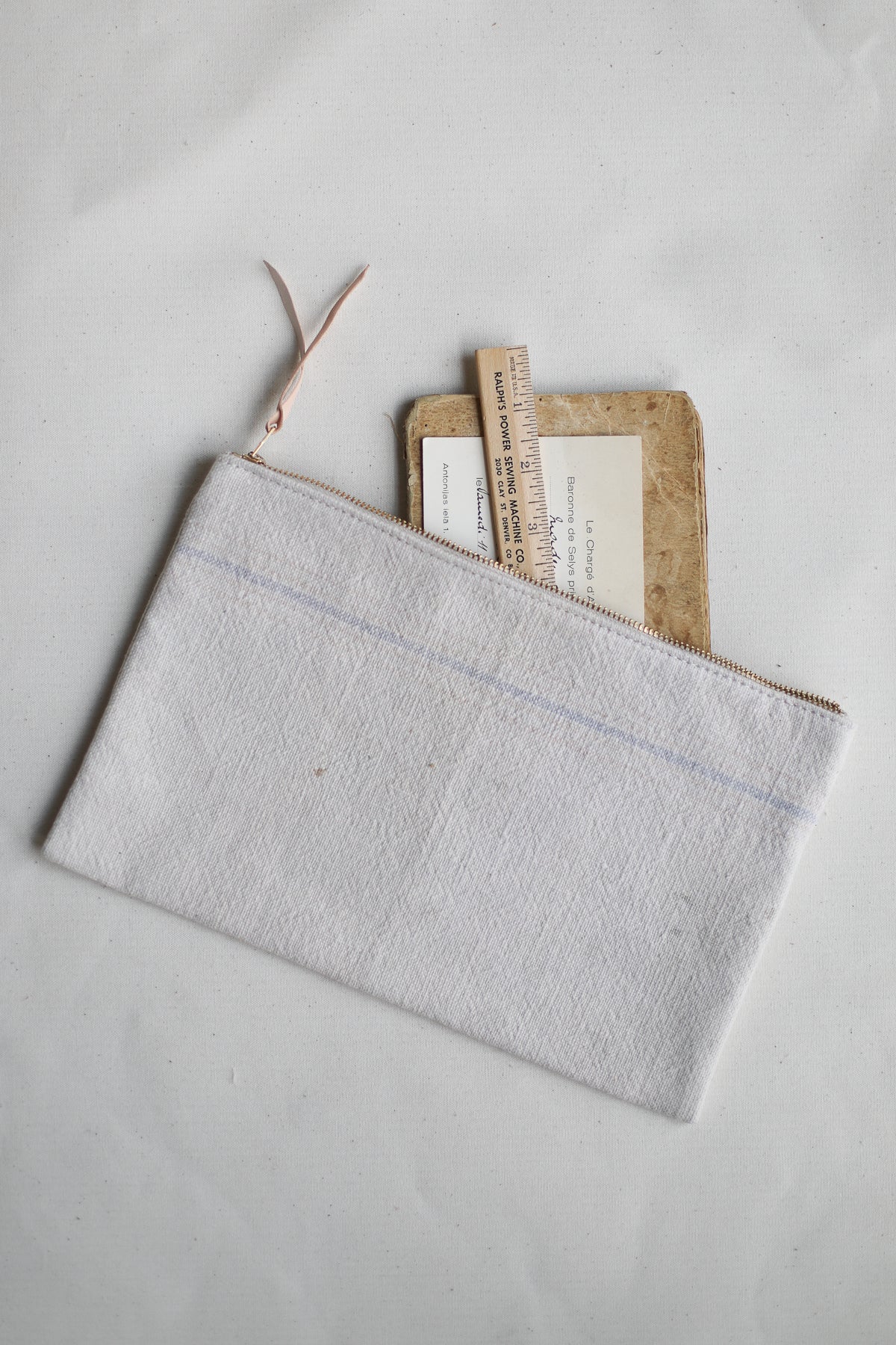 1950's era Salvaged Feedsack Utility Pouch