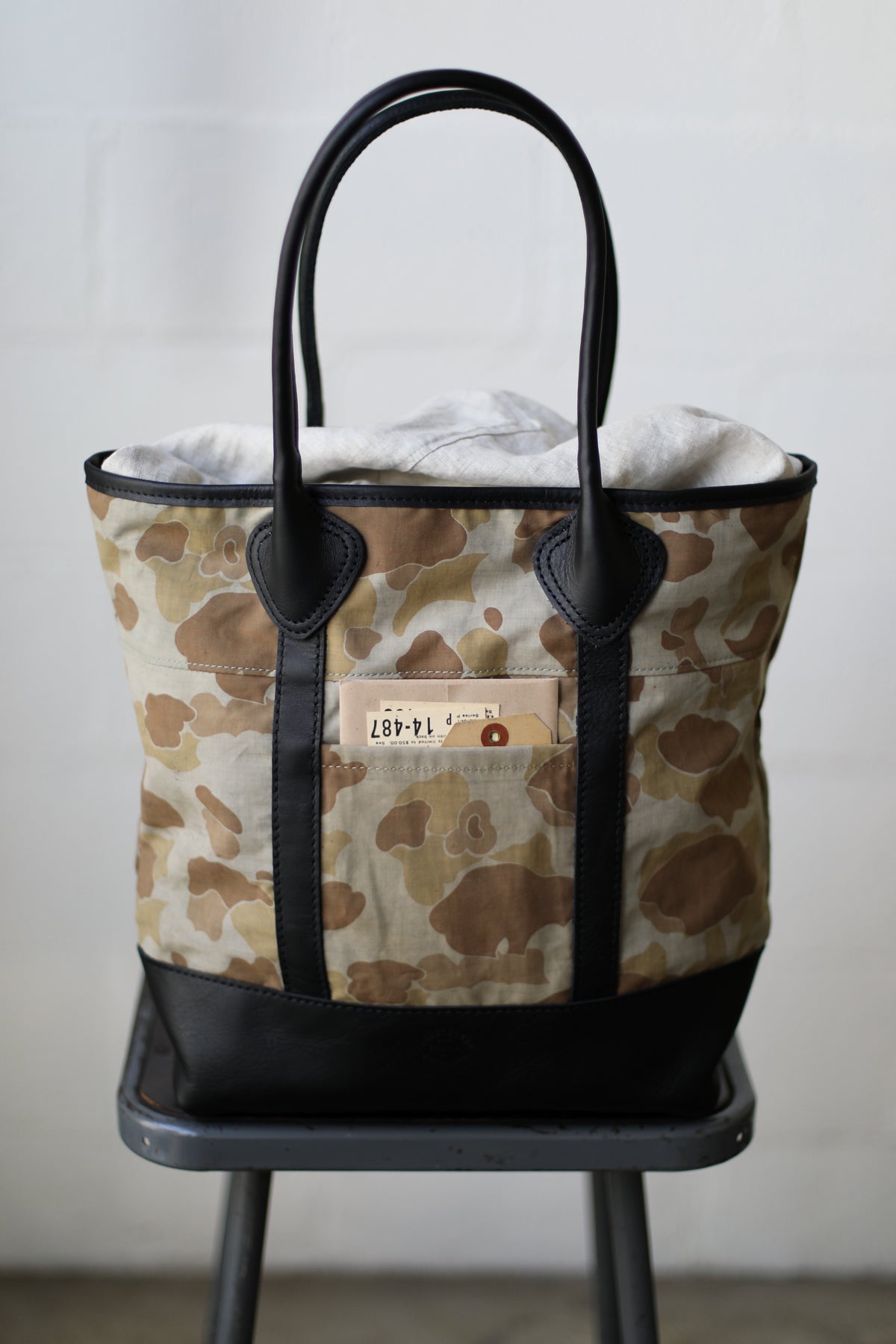 WWII era Salvaged Camo Tote Bag