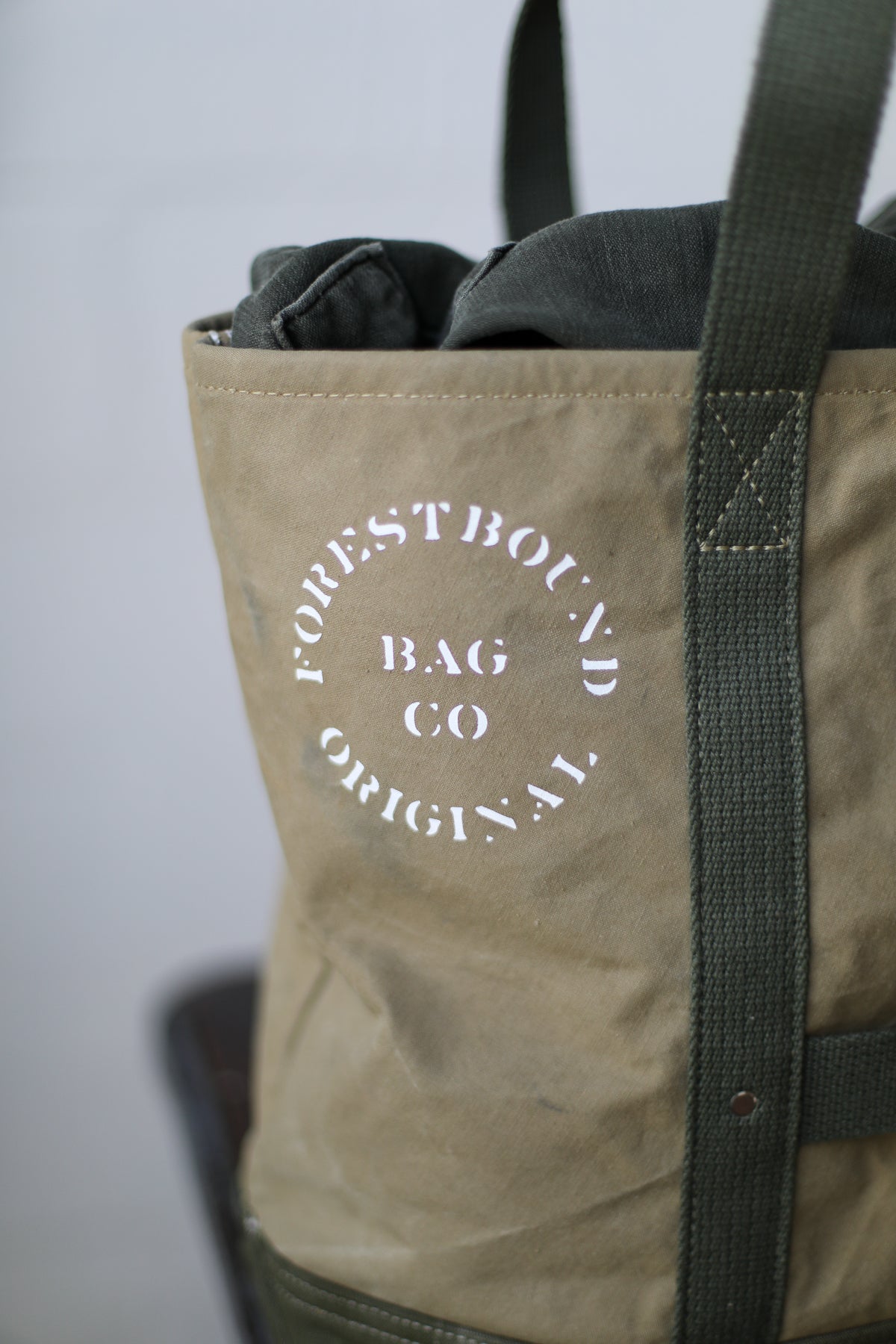 WWII era Salvaged Canvas Tote Bag