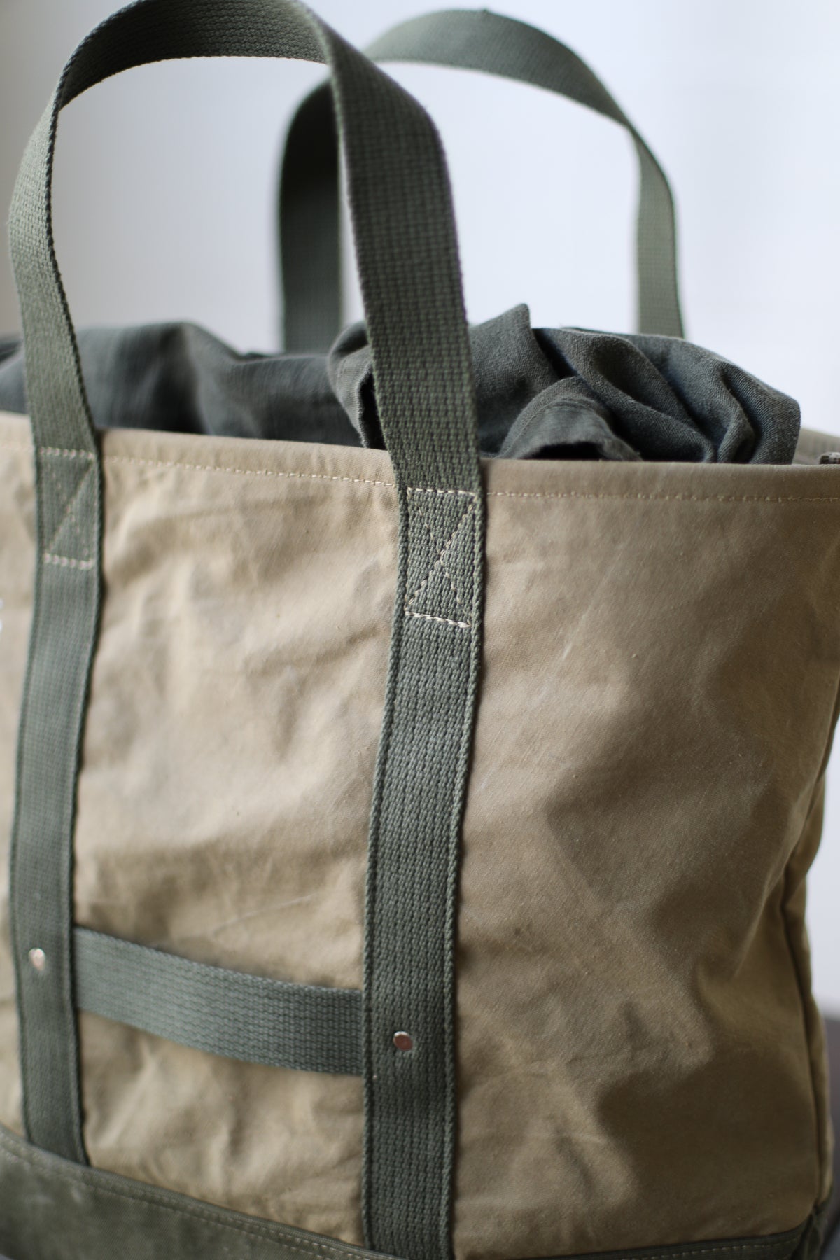 WWII era Salvaged Canvas Tote Bag