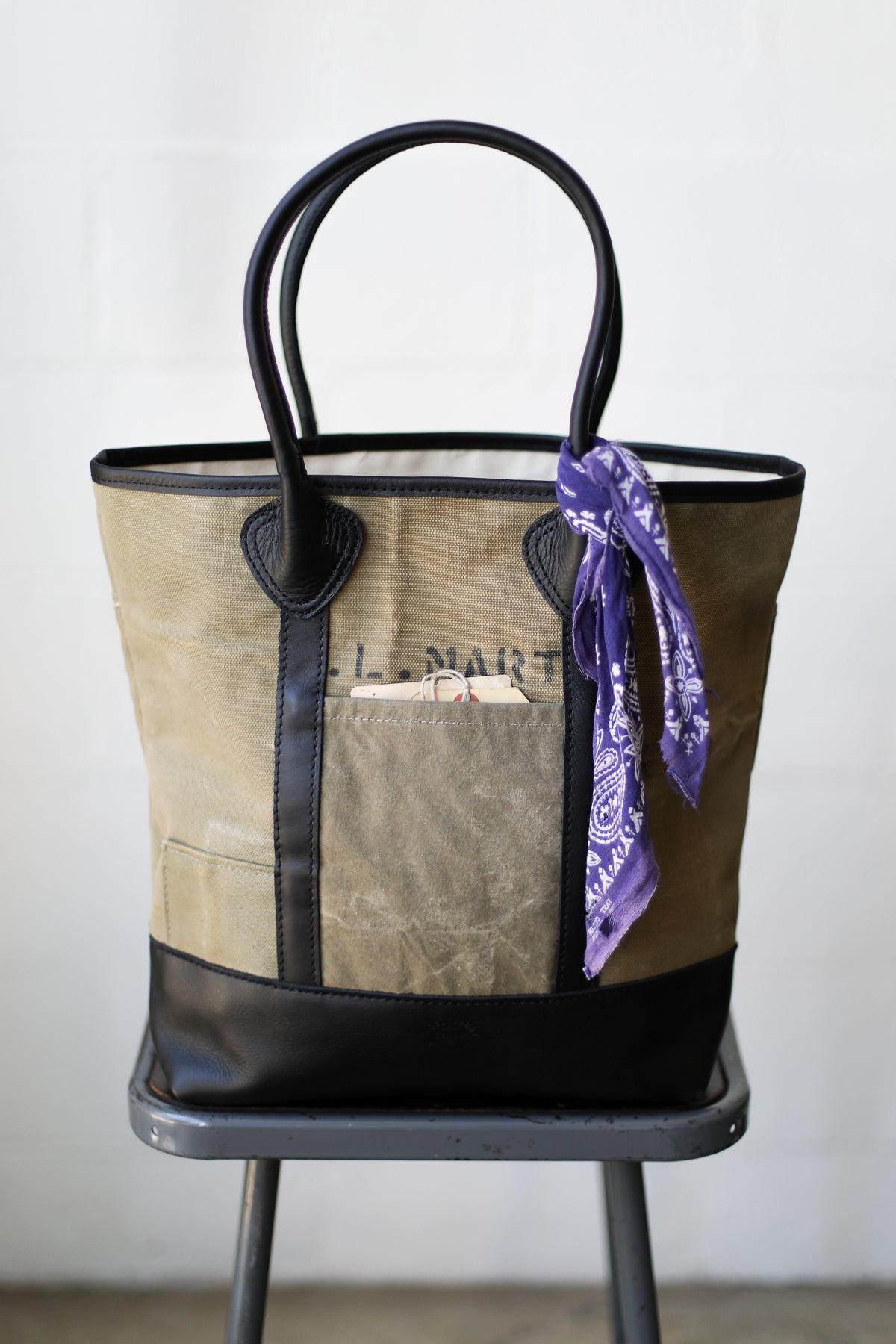 WWII era Salvaged USN Canvas Tote Bag