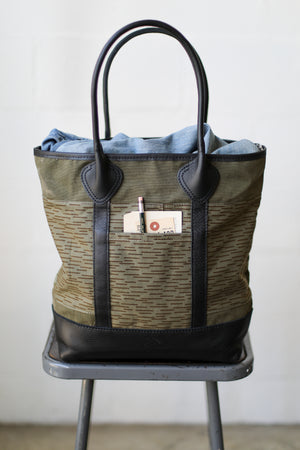 WWII era Salvaged Canvas & Camo Tote Bag