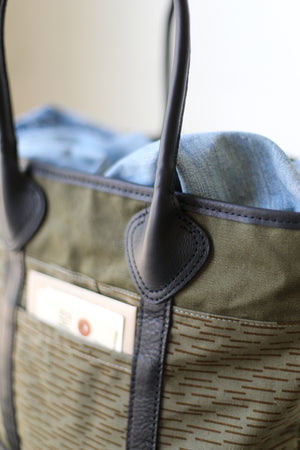 WWII era Salvaged Canvas & Camo Tote Bag