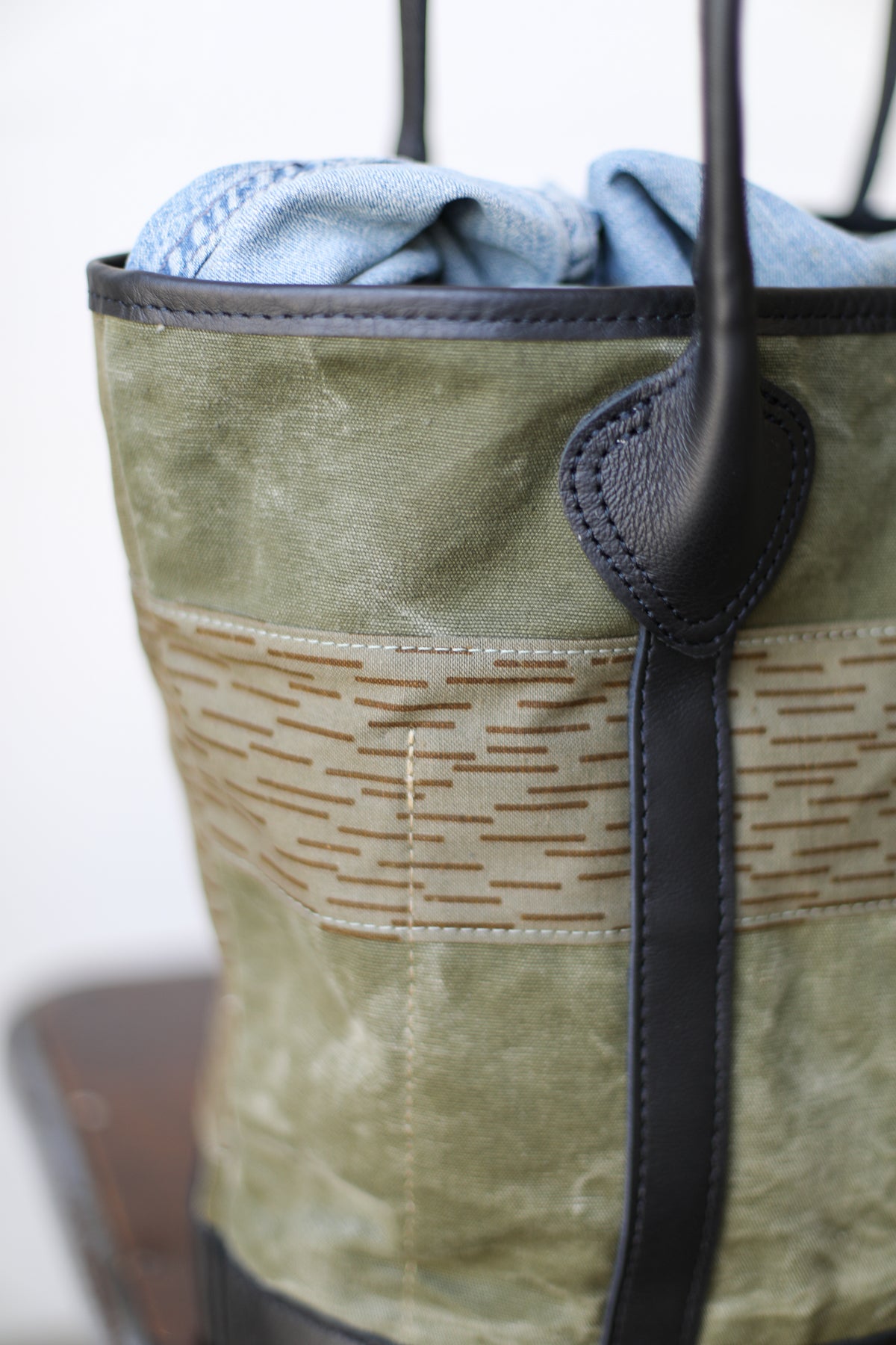 WWII era Salvaged Canvas & Camo Tote Bag