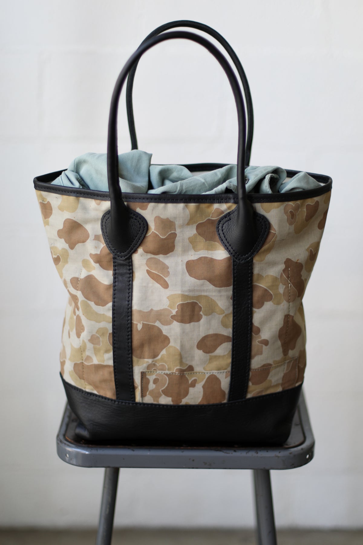 WWII era Salvaged Camo Tote Bag