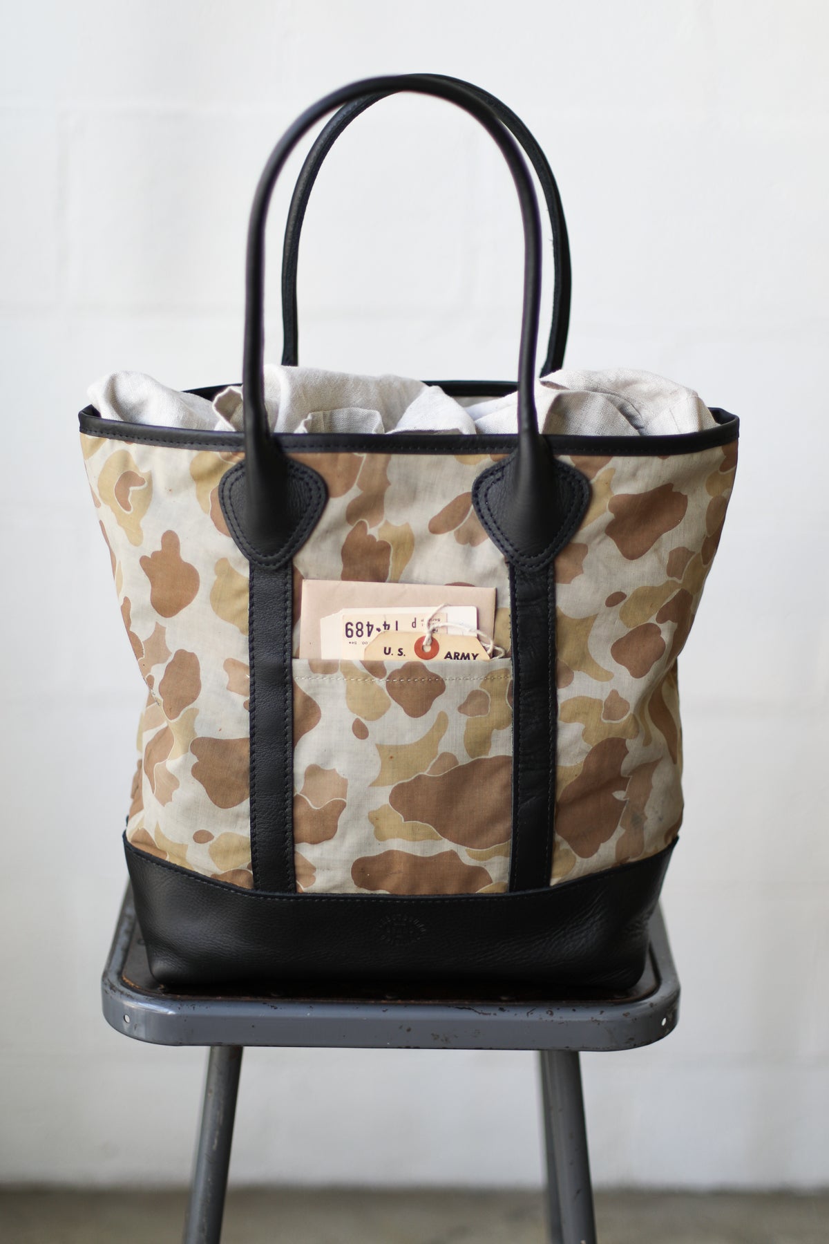 WWII era Salvaged Camo Tote Bag