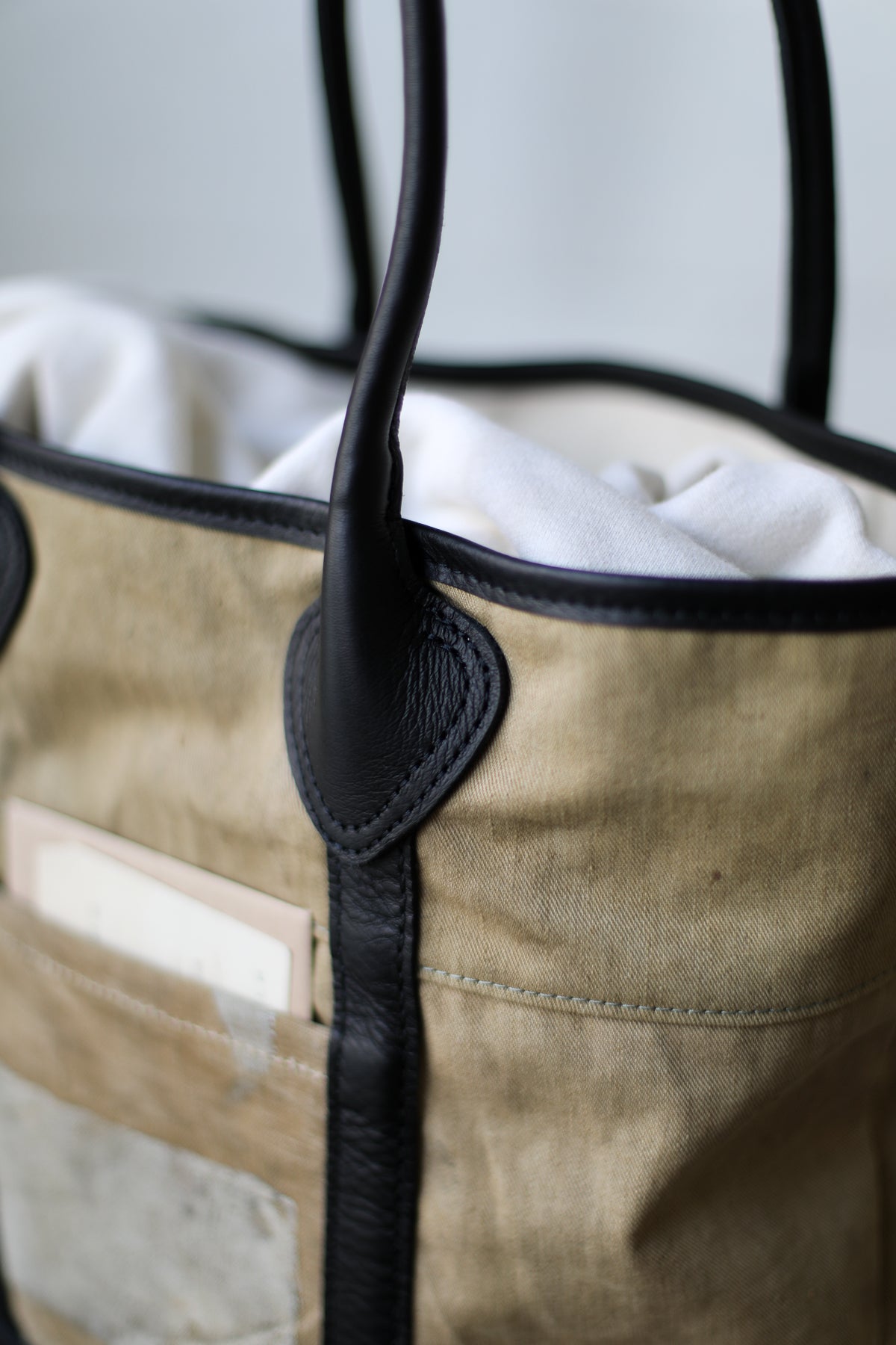 1940's era Salvaged Canvas Tote Bag