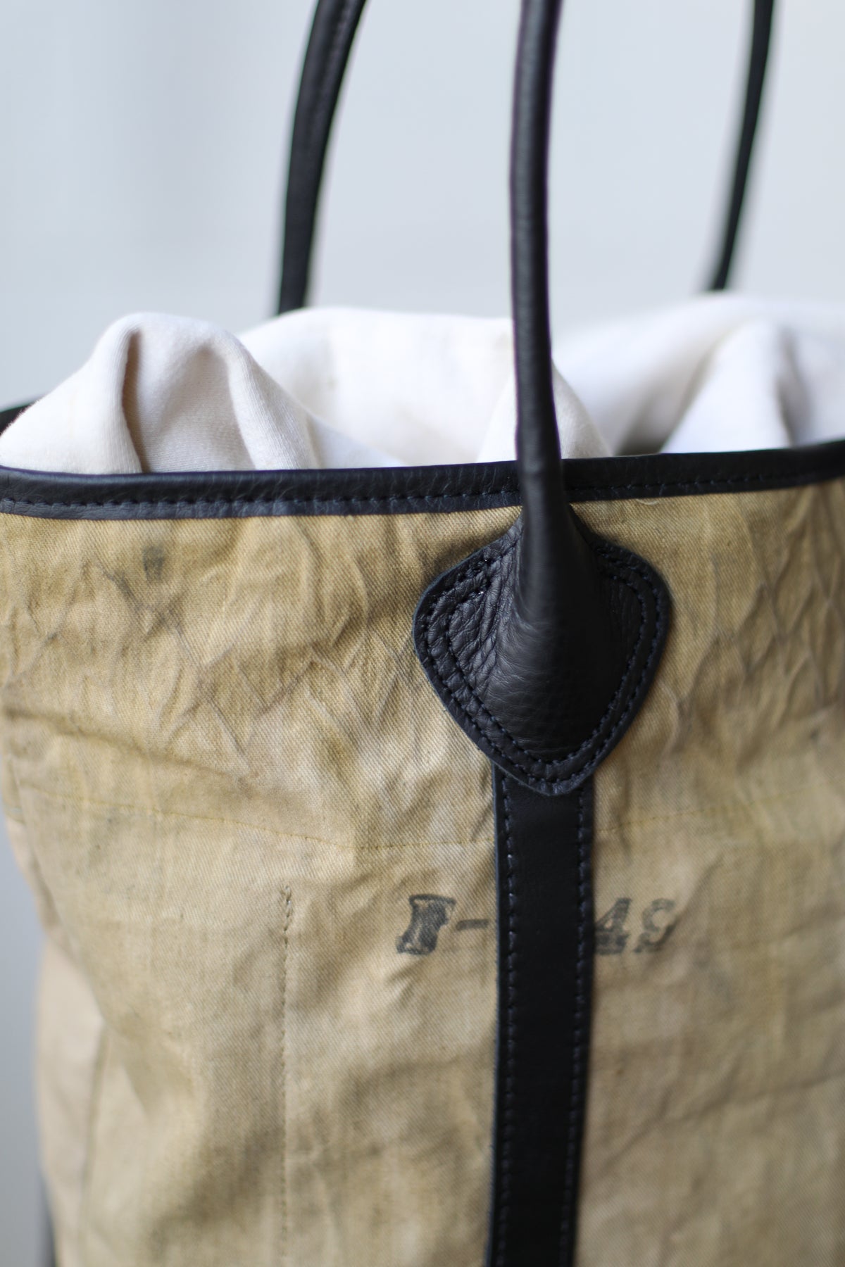 1940's era Salvaged Canvas Tote Bag