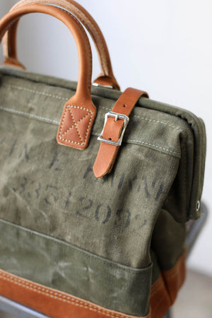 WWII era Salvaged Canvas Carryall