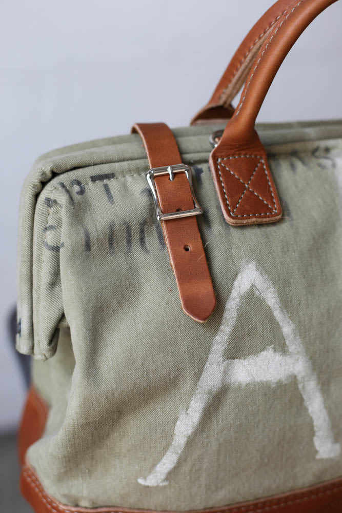 WWII era Salvaged Canvas Carryall