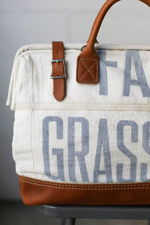 1940's era Salvaged Canvas Carryall