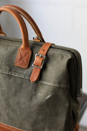 WWII era Salvaged Canvas Carryall