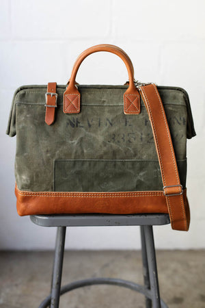 WWII era Salvaged Canvas Carryall