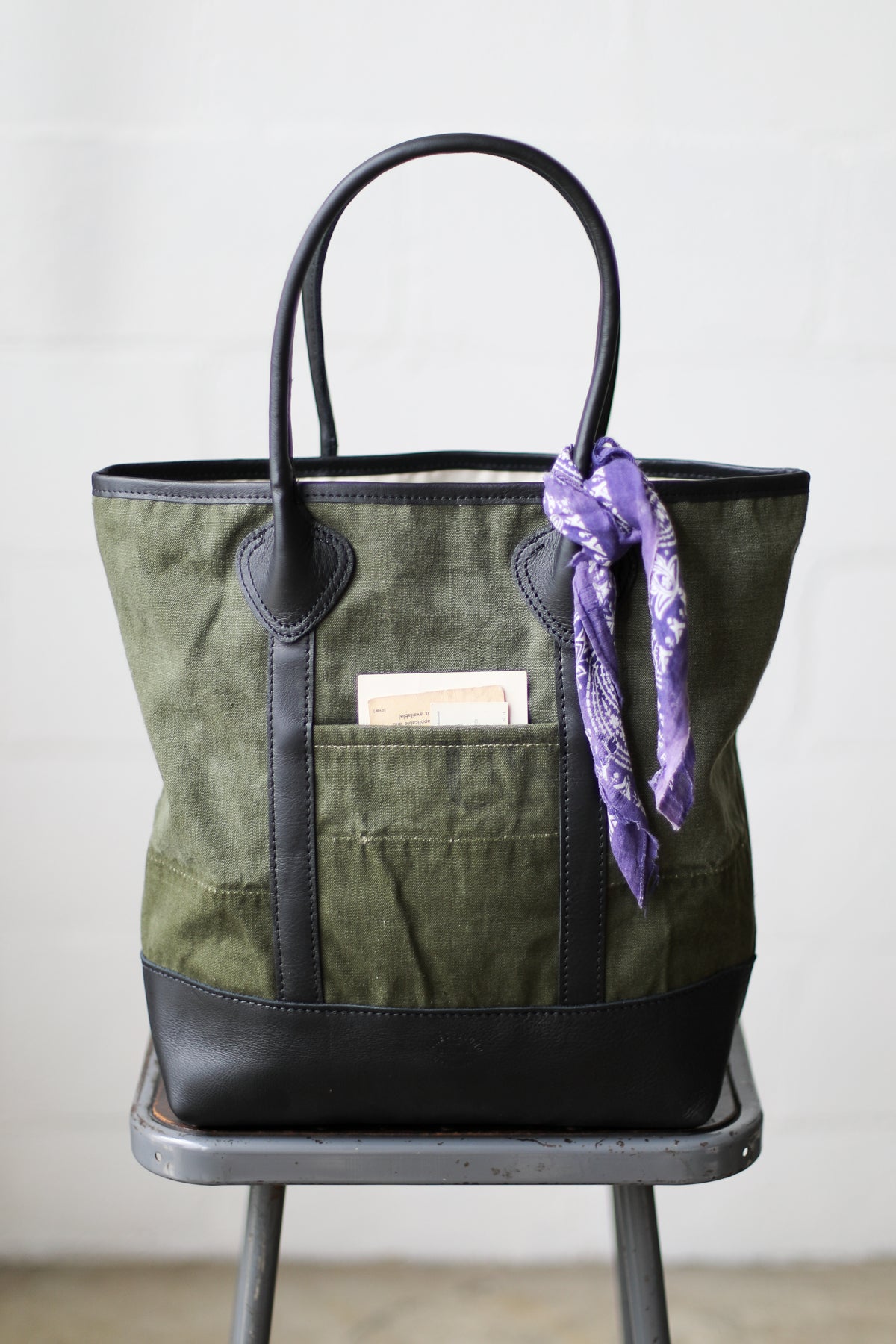 WWII era Salvaged Canvas Tote Bag