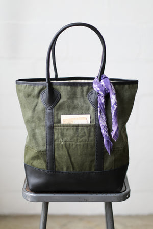 WWII era Salvaged Canvas Tote Bag