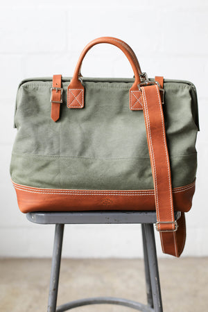 WWII era Salvaged Canvas Carryall