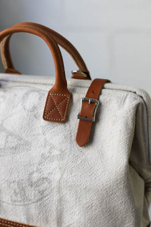 1940's era Salvaged Canvas Carryall