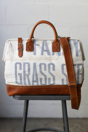 1940's era Salvaged Canvas Carryall