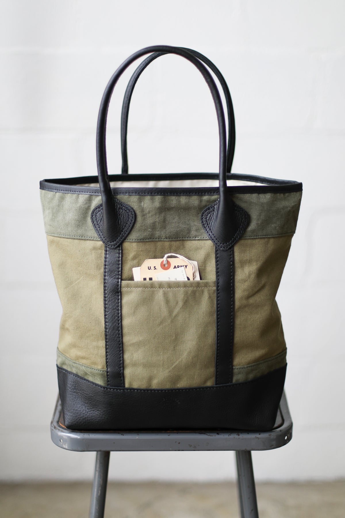 WWII era Salvaged Canvas Tote Bag