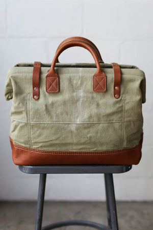 WWII era Salvaged Canvas Carryall
