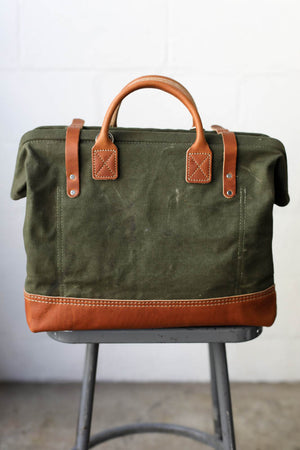 WWII era Salvaged Canvas Carryall