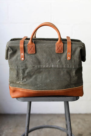 WWII era Salvaged Canvas Carryall