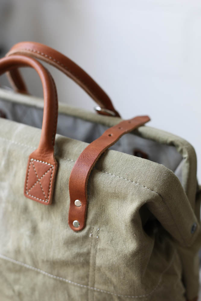WWII era Salvaged Canvas Carryall