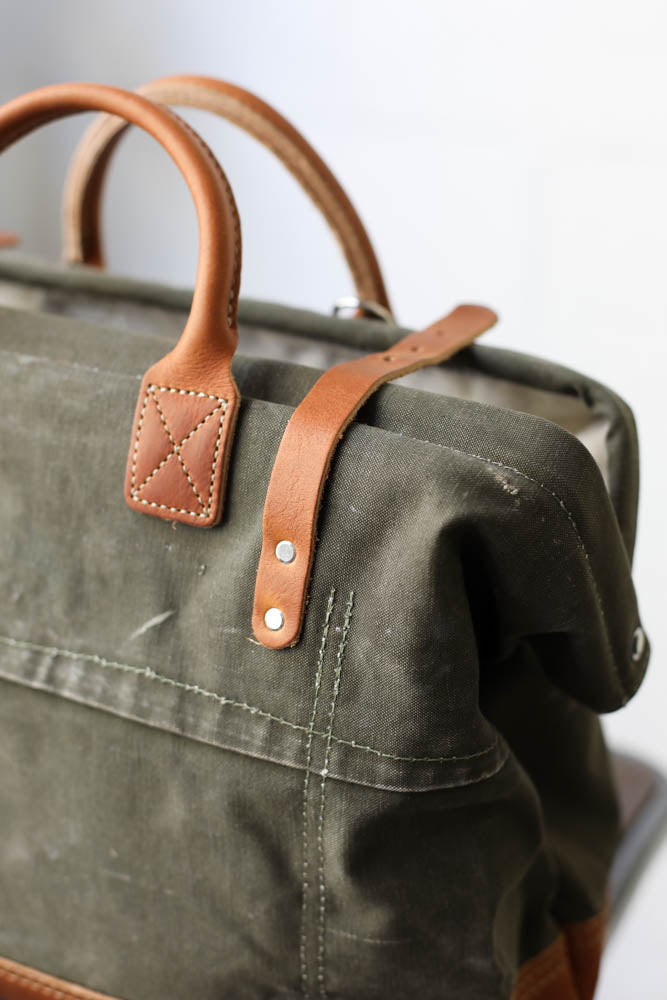 WWII era Salvaged Canvas Carryall