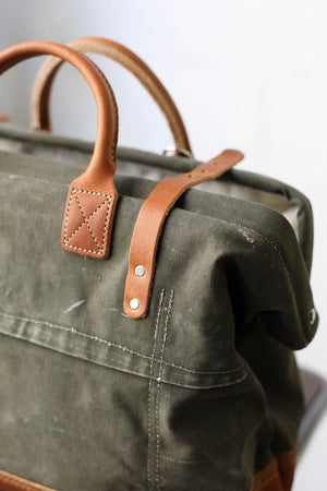 WWII era Salvaged Canvas Carryall