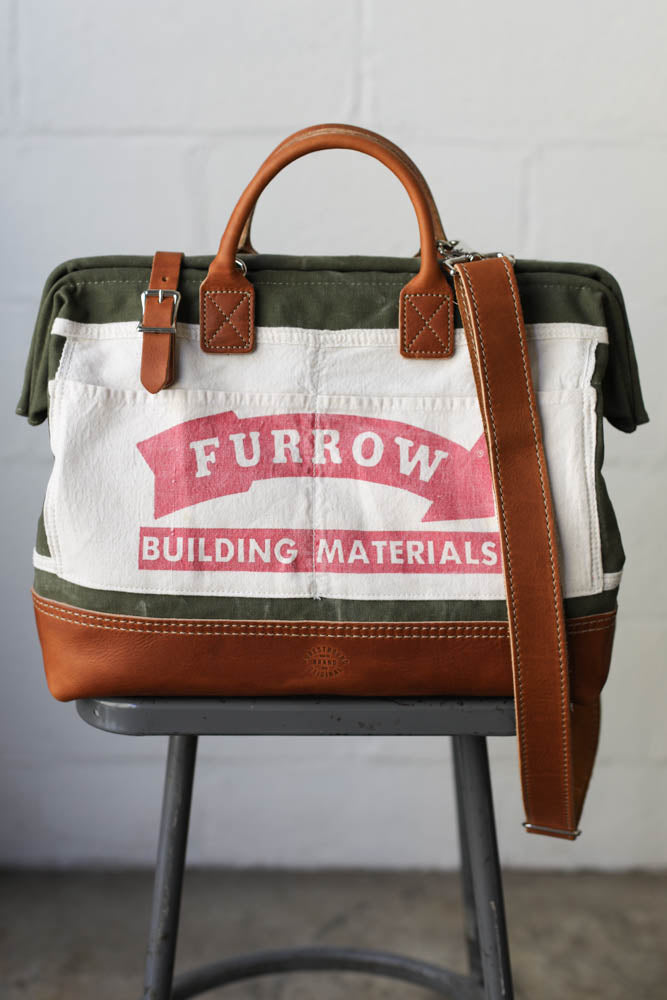 WWII era Salvaged Canvas Carryall
