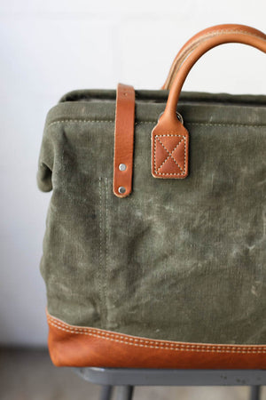 WWII era Salvaged Canvas Carryall