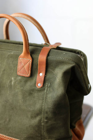 WWII era Salvaged Canvas Carryall