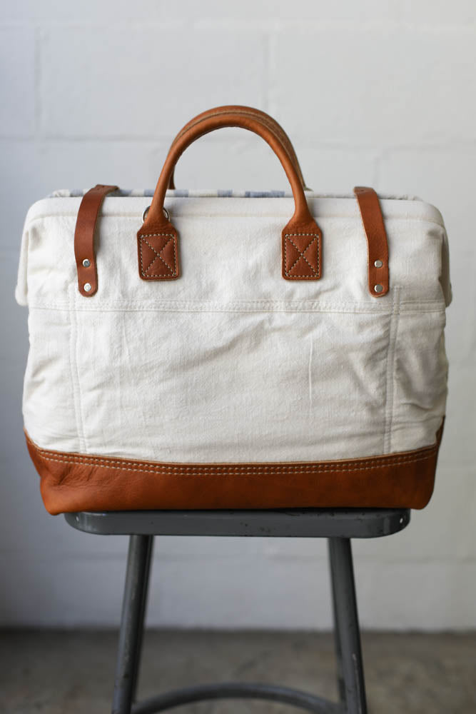 1940's era Salvaged Canvas Carryall
