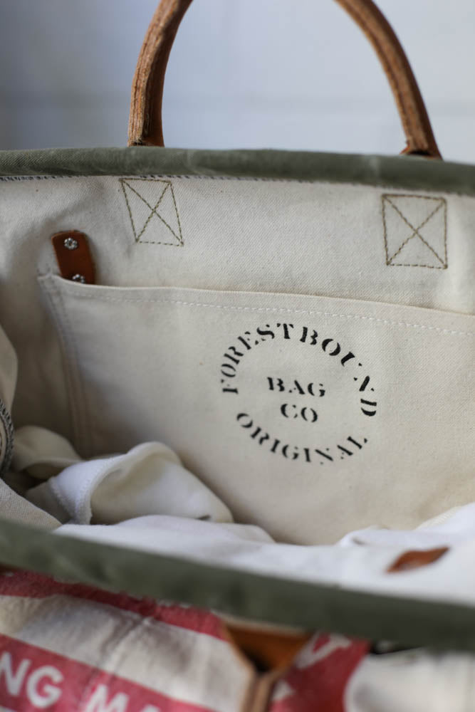 WWII era Salvaged Canvas Carryall