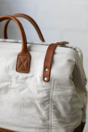 1940's era Salvaged Canvas Carryall