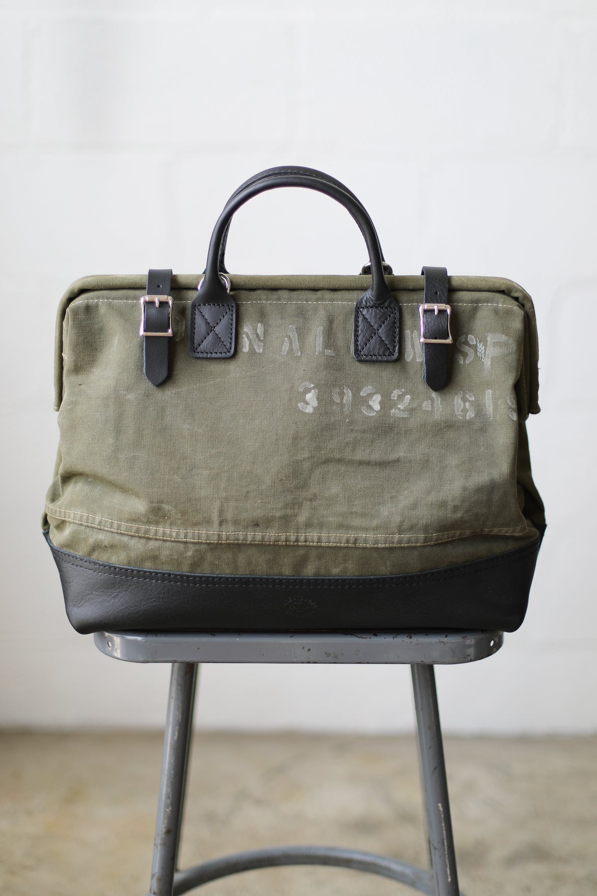 WWII era Salvaged Canvas Carryall