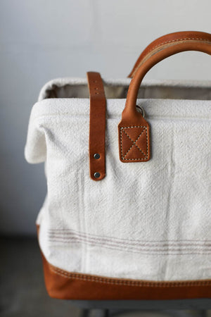 1940's era Salvaged Canvas Carryall