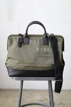 WWII era Salvaged Canvas Carryall