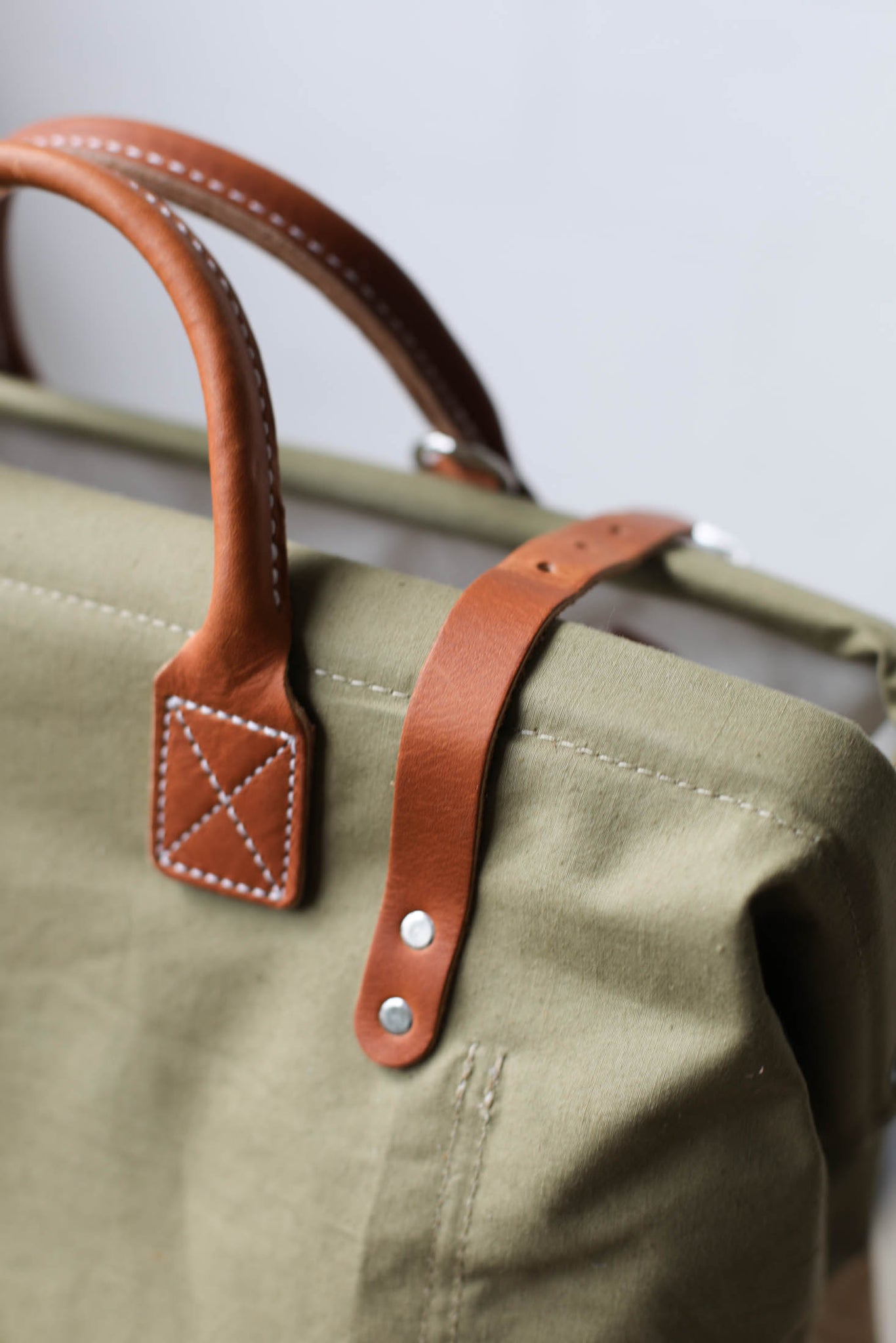 WWII era Salvaged Canvas Carryall