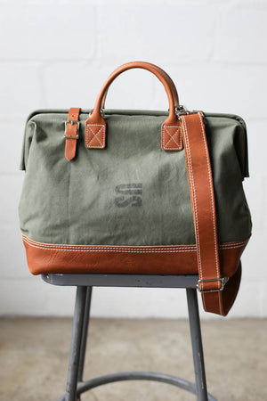 WWII era Salvaged Canvas Carryall