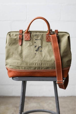 WWII era Salvaged Canvas Carryall