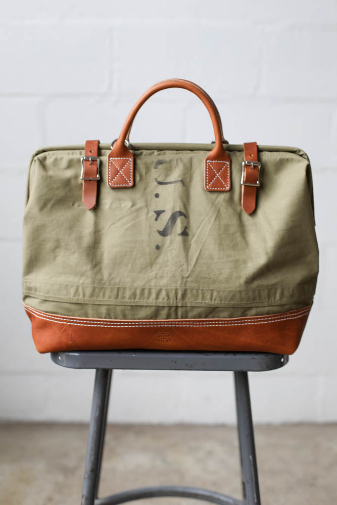WWII era Salvaged Canvas Carryall