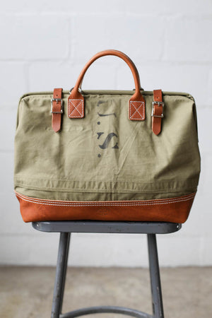 WWII era Salvaged Canvas Carryall