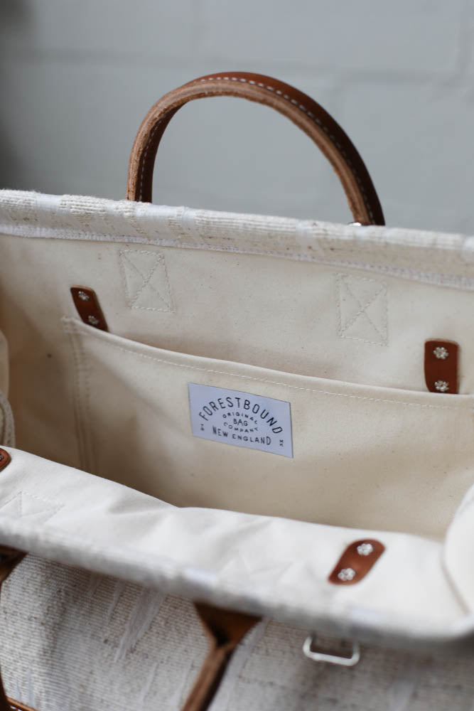 1950's era Salvaged Woven Fabric Carryall