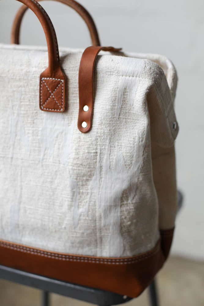 1950's era Salvaged Woven Fabric Carryall