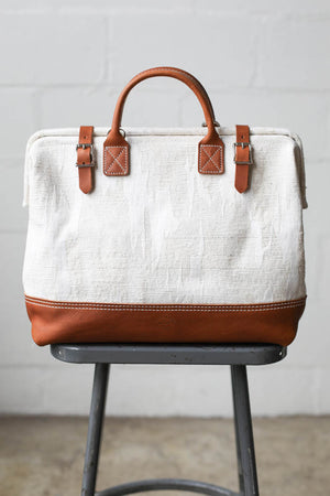 1950's era Salvaged Woven Fabric Carryall